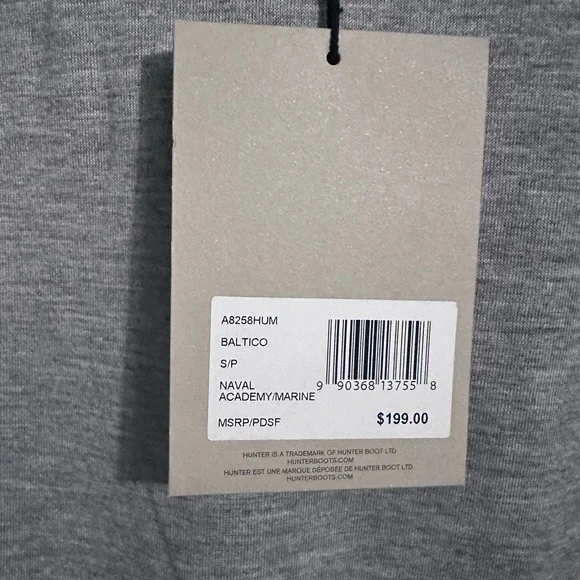 NWT‎ Hunter Navy/Grey Jersey Lined Lightweight Baltico Jacket - Small